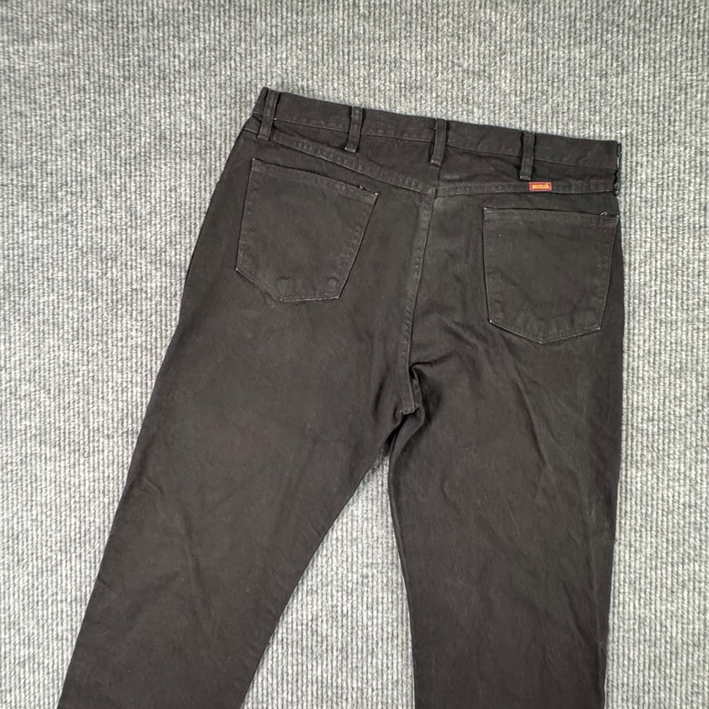 Wrangler Rustler‎ Rugged Wear Jeans Mens 38x30 Black Straight Leg Workwear Denim